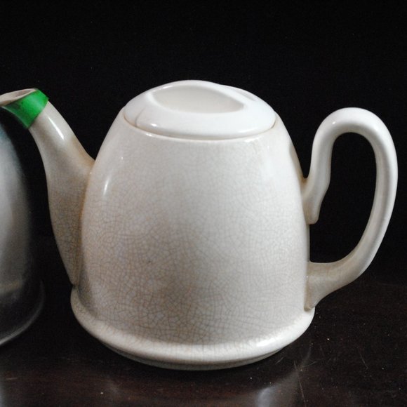 Vintage Porcelain Teapot with Felt Lined Aluminum Warmer - Picture 6 of 16